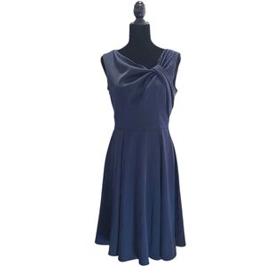 Gal Meets Glam Collection Navy Twist Midi Dress Size 6